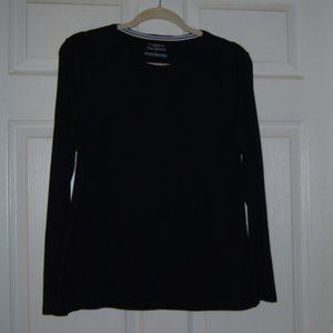 Talbots Tee  Large Navy Blue Long Sleeve Pima Cotton T -Shirt